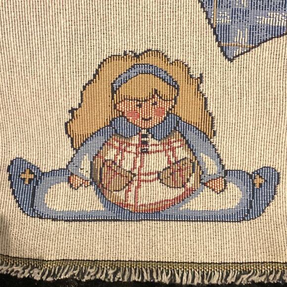 Vintage Cut & Sew vest pattern THICK Tapestry fabric Angels Children Grannycore - Picture 4 of 11